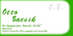 otto bacsik business card